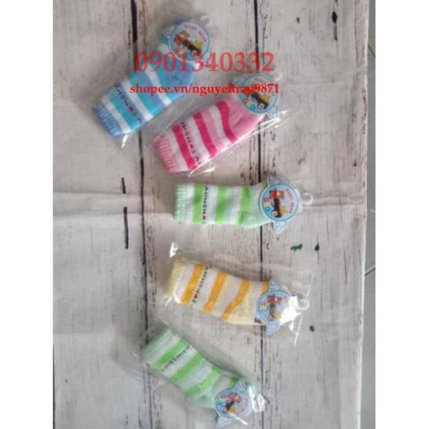 Set 5 đôi vớ sọc cổ cao cho bé sơ sinh 0~6 tháng