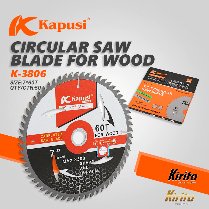 Lưỡi cưa cắt gỗ KAPUSI Nhật Bản đủ đường kính , số răng 40-60, hợp kim cao cấp