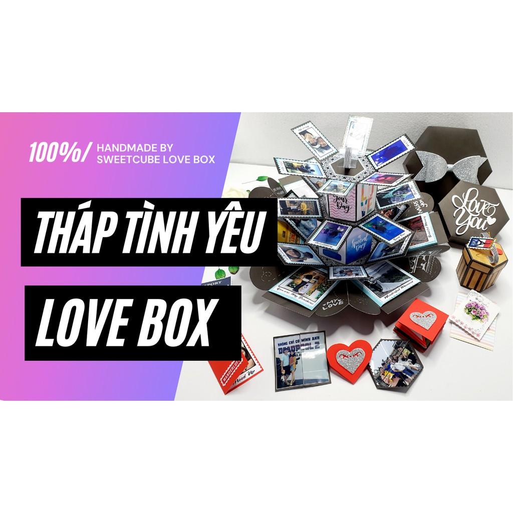 Exploding box Quà tặng Độc Lạ - LOVE BOX THÁP TÌNH YÊU_PLATINUM(19.5x19.5x13cm)
