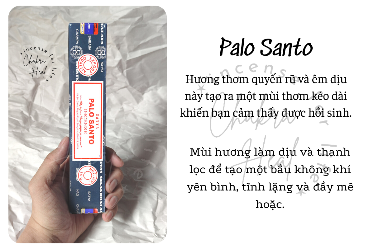 PALO SANTO Satya Incense - Nhang Thơm Ấn Độ - Mùi Hương Giúp Tăng Cường Sáng Tạo Và Tập Trung l Chakra Heal Incense