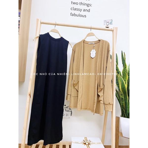 Set Áo Khoác Cardigan Và Váy Body Cổ Tròn Mặc Thu Đông (ẢNH THẬT+VIDEO)