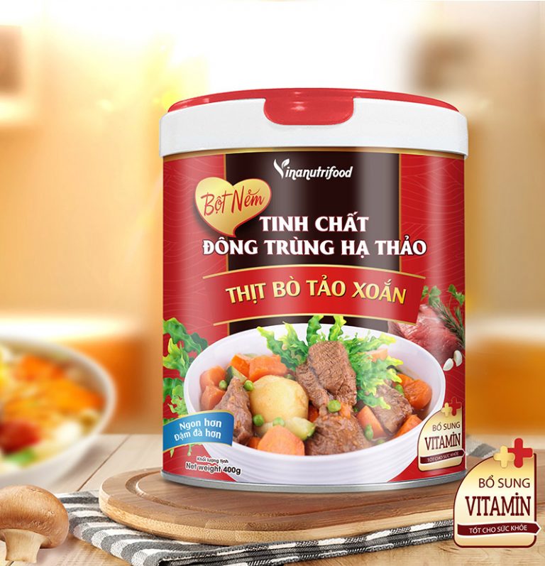 Bột Nêm Đông Trùng Hạ Thảo Thịt Bò Tảo Xoắn Vinanutrifood giúp hỗ trợ chế biến nhiều loại món ăn khác nhau