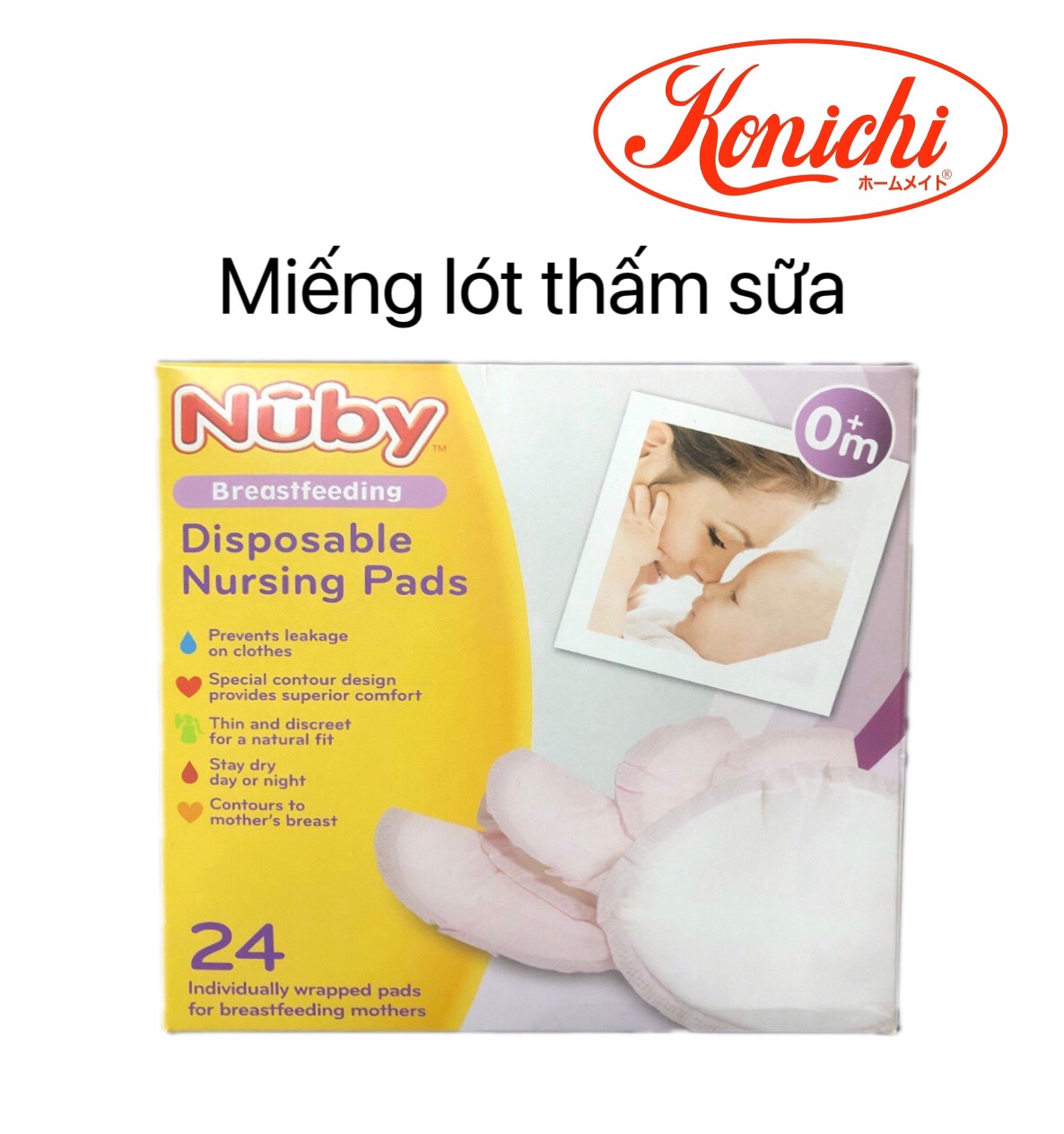 [ 4792-Nuby ] Miếng lót thấm sữa dùng một lần - hộp 24 miếng