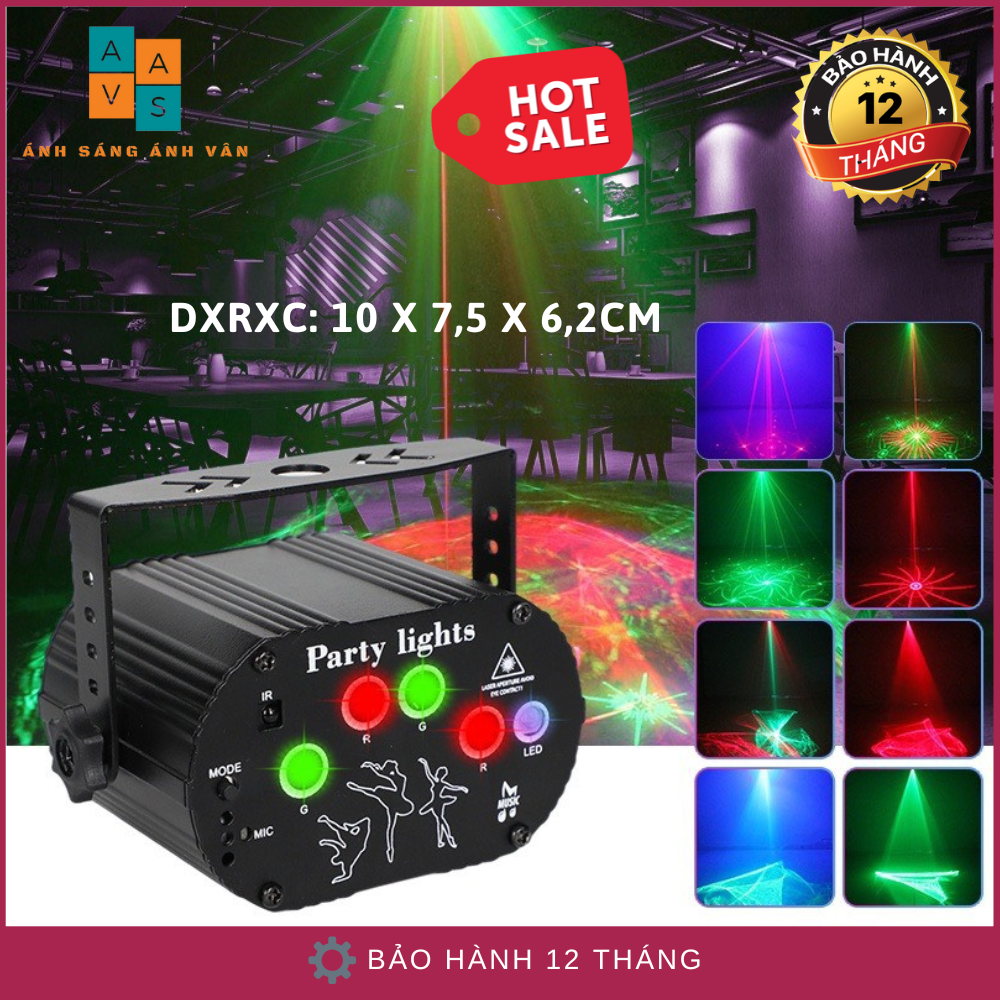 Đèn Laser Mini 5 Cổng Màng Ảo 3D - 2IN1 Nháy Theo Nhạc Trang Trí Phòng Bay Phòng Ngủ Karaoke