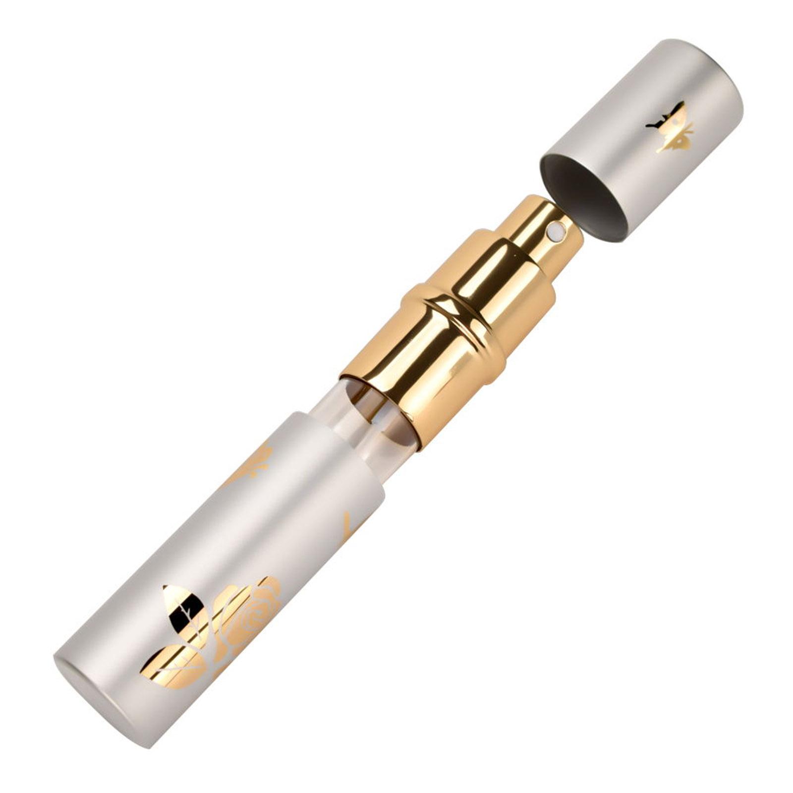 5 chai xịt rỗng để đựng nước hoa, nước tẩy trang, 10ml,bằng chất liệu nhôm và thủy tinh, rất bền và trang nhã.