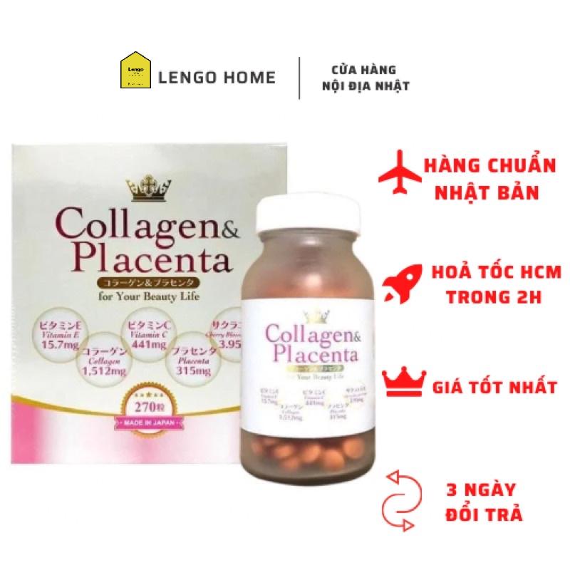 Viên Uống Trắng Da Collagen Placenta 5in1 Nhật Bản 270 Viên