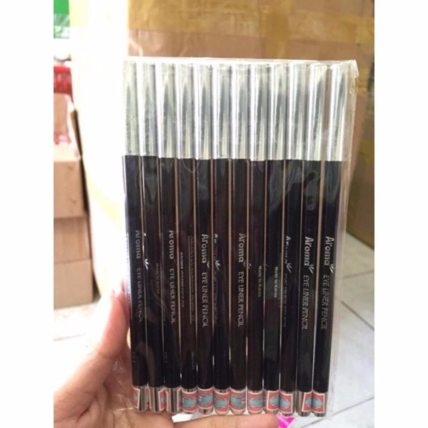 Chì vẽ mí mắt Aroma Eyeliner Pencil Hàn Quốc No.101 Black tặng kèm móc khoá