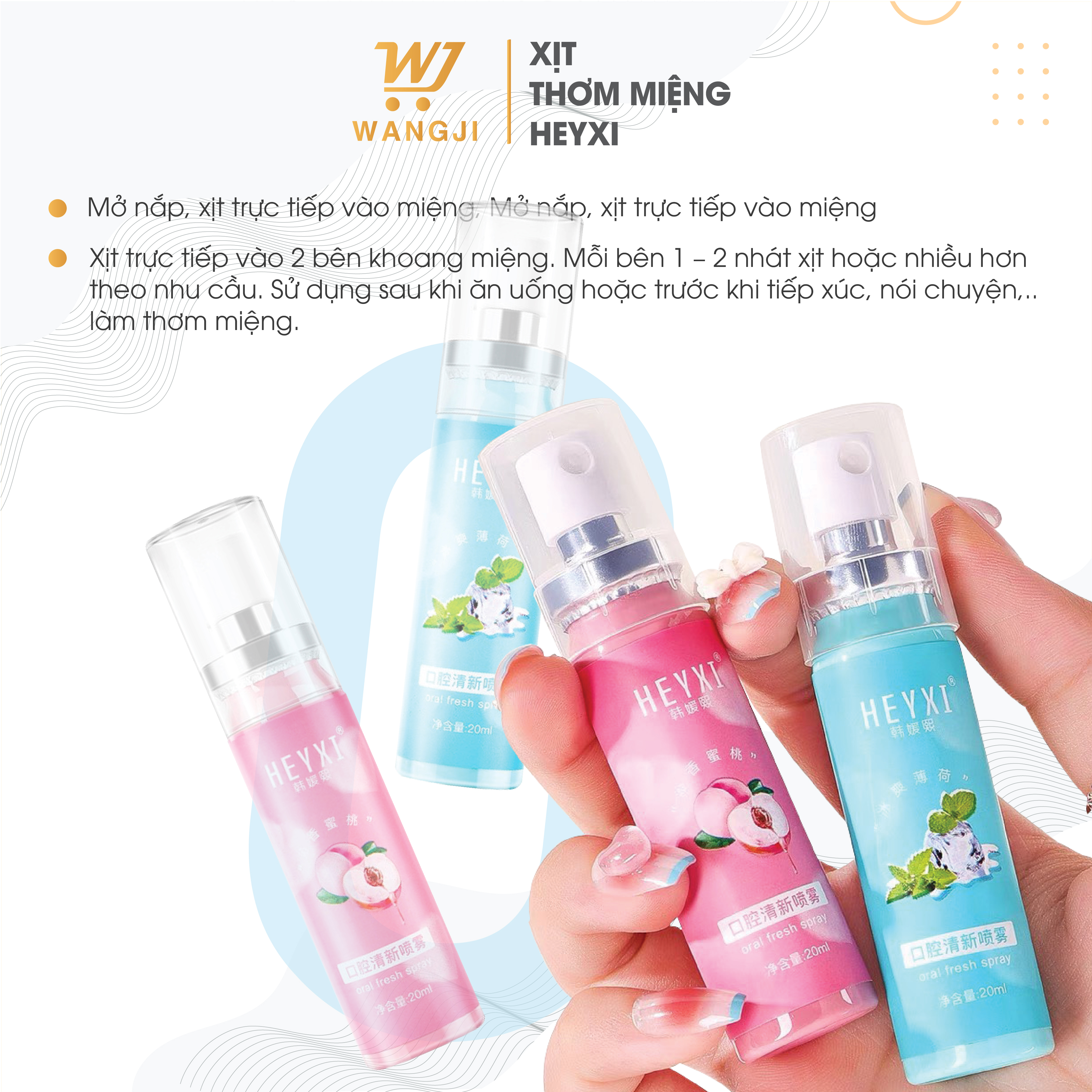 Xịt Thơm Miệng HEYXI (20ml) Cho Hơi Thở Thơm Mát Chỉ Trong 3 Giây Dung Tích