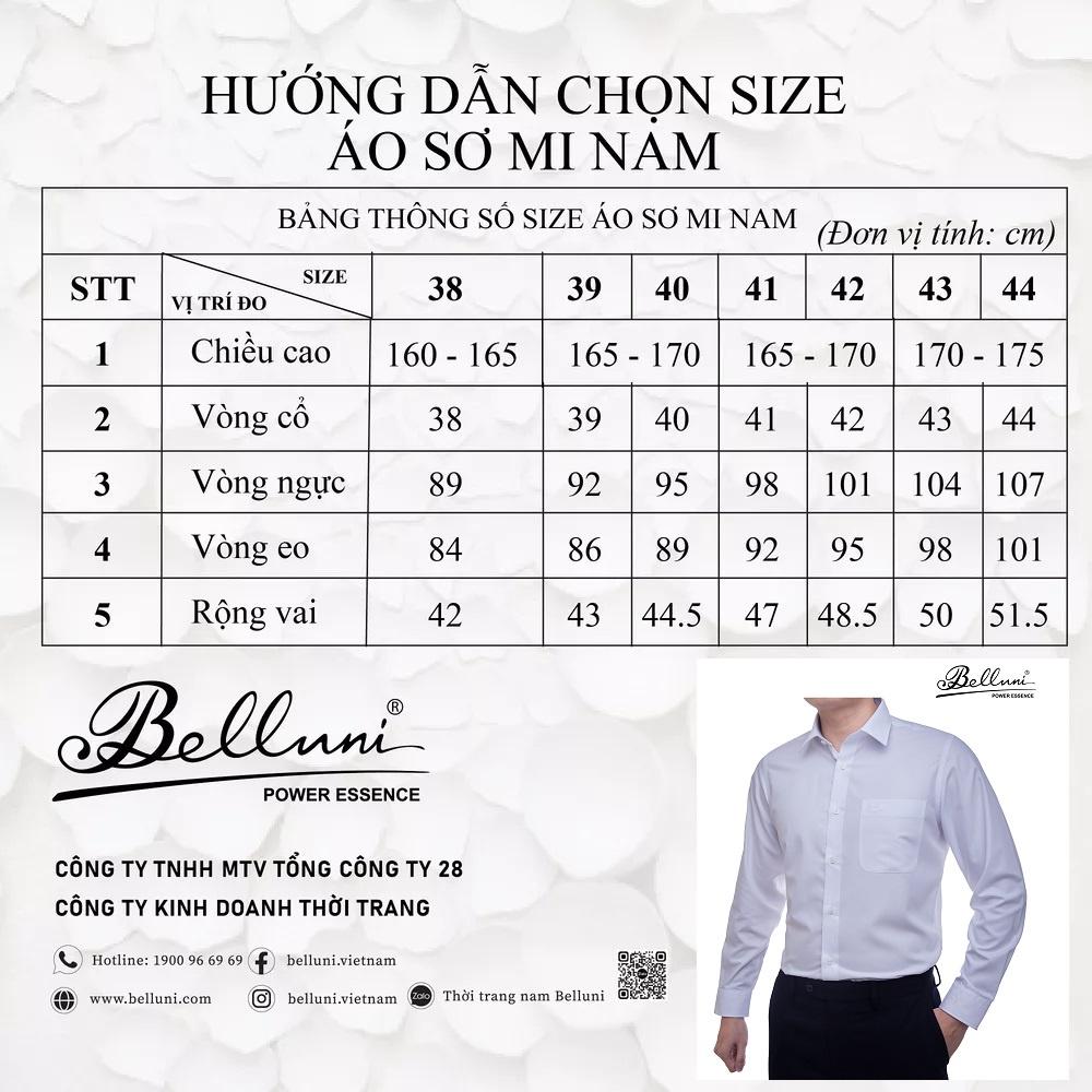 Áo sơ mi nam dài tay cao cấp BELLUNI LUXURY Chất liệu từ 100% Cotton - ABD.CM.BE.164.B6