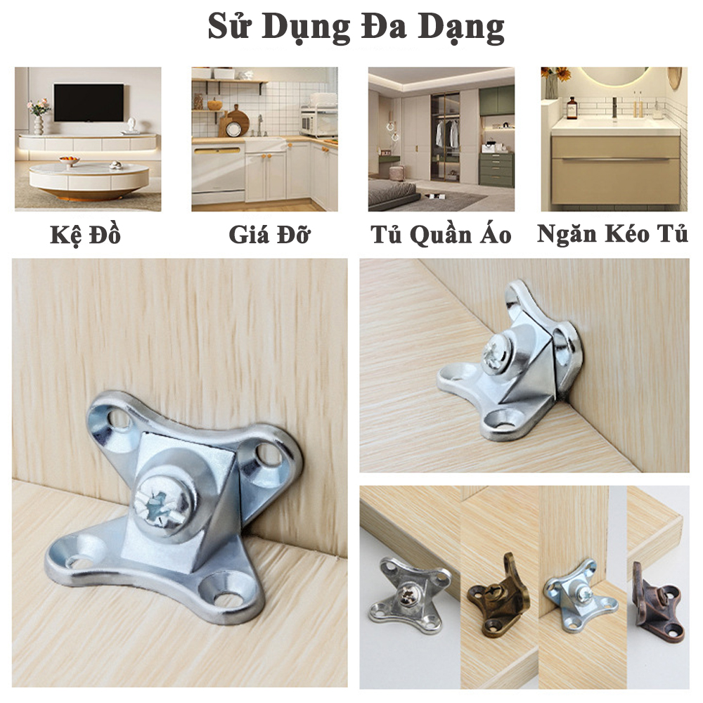 Bát Giá Đỡ Ke Góc Vuông KUNBE Sử Dụng Ke Đỡ Kệ Tủ Nội Thất Giúp Tháo Lắp Dễ Dàng
