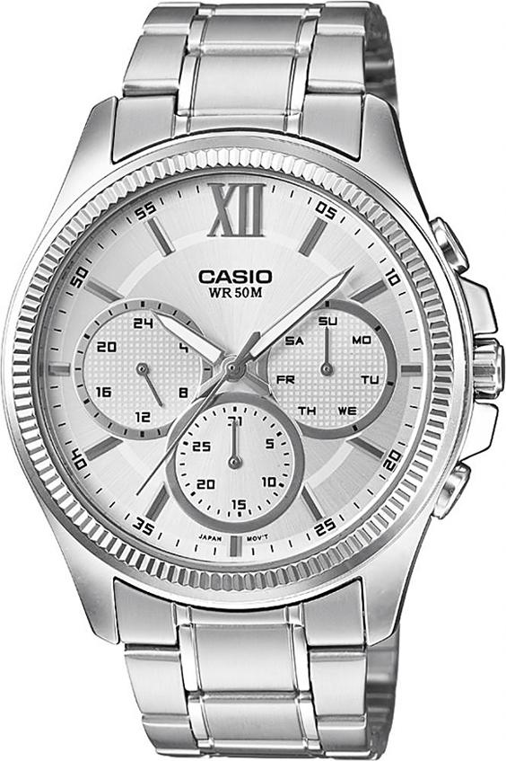 Đồng Hồ Nam Dây Thép Không Gỉ Casio MTP-E315D-7AVDF - Đen