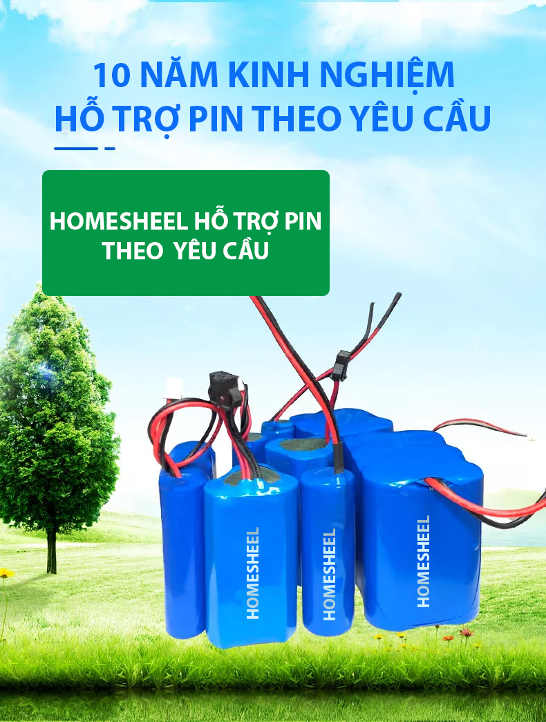 Pin xe đạp điện HOMESHEEL 48V 15AH (Dùng cho tất cả các loại xe đạp điện)