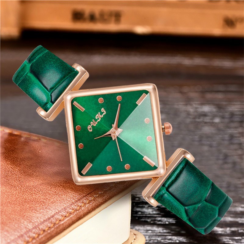 Đồng hồ thời trang nữ DOHORA VN OUKJ DSDH104 mặt hình thoi đa điểm dùng pin mẫu mới cực hot chống nước sinh hoạt nhẹ dây da dành cho học sinh cấp 2 sinh viên - Hàng nhập khẩu