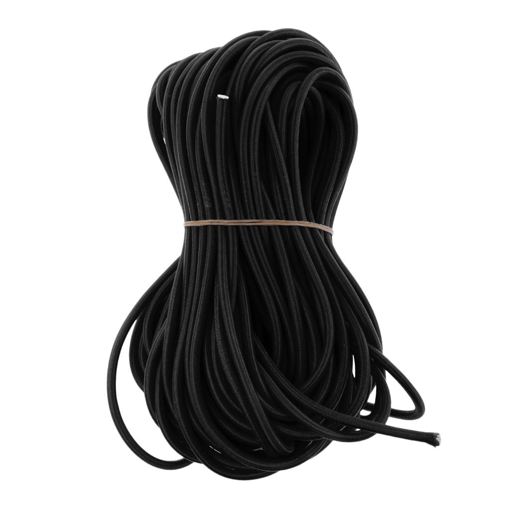 4mm Elastic Bungee Rope Marine Shock Cord - Tie Down Roof Racks 20m Black