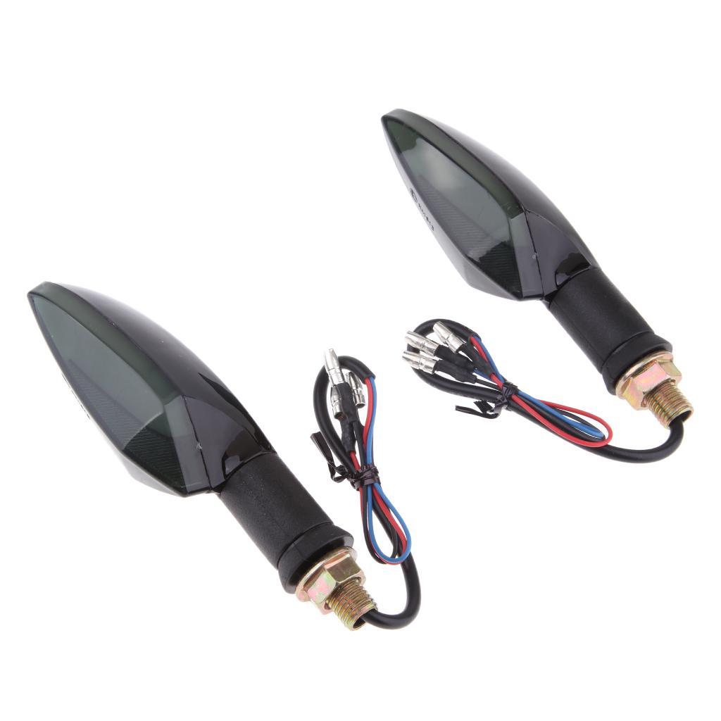 2 x Universal Front & Rear Motorcycle Amber LED  Indicator Blinker