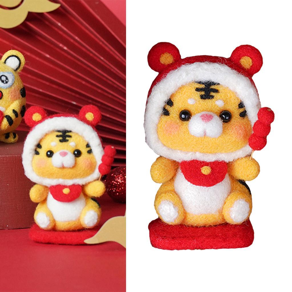 2x Wool Needle Felting Needle Felting Starter Kit Wool Felt Lovelty DIY Tigers Doll Making for Kids&Adults