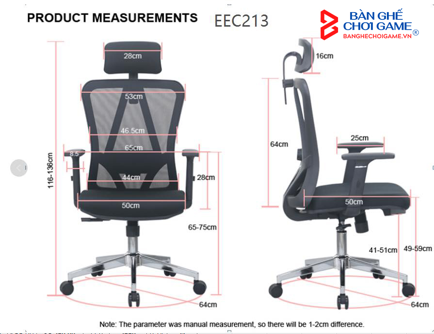 Ghế công thái học E-Dra EEC213 - Hàng chính hãng