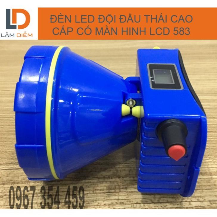 Đèn led đội đầu pin sạc USB siêu bền có màn hình LCD 583 - 200W