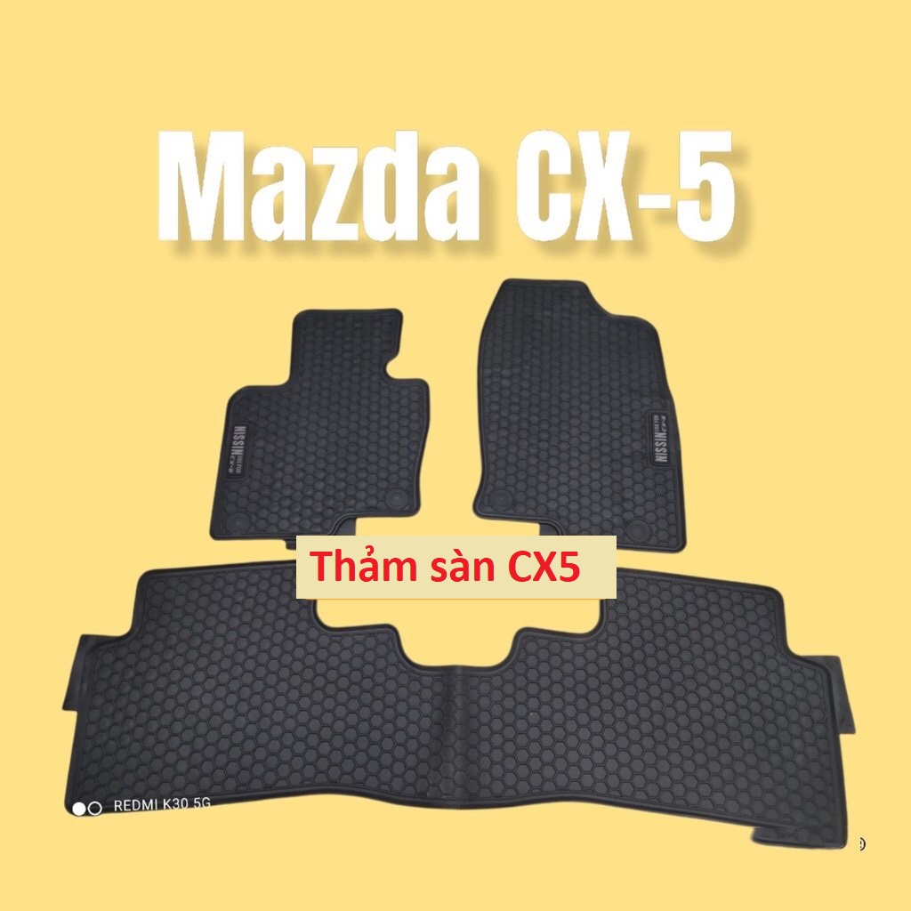 Thảm sàn, lót sàn cao su đúc xe Mazda CX5/ CX-5 2018- 2019- 2020- 2021- 2022 không mùi, dày - Mẫu NISSIN