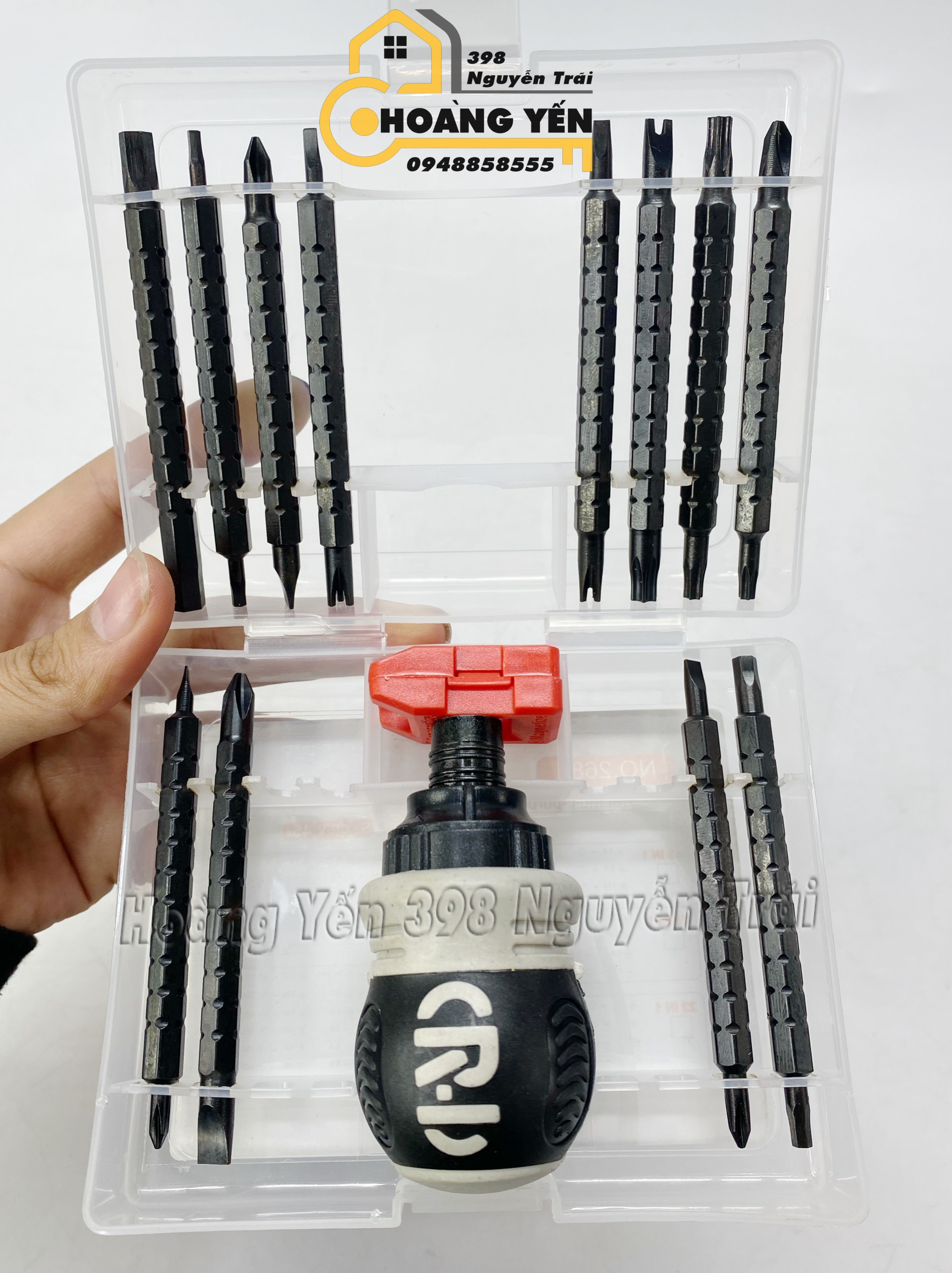 Bộ tua vít lùn trợ lực 26in1 No.2684 Tô vít 2 đầu có từ tính Tô vít có nam châm Tô vít lùn có nam châm Tô vít lùn đổi đầu có nam châm trợ lực tự động