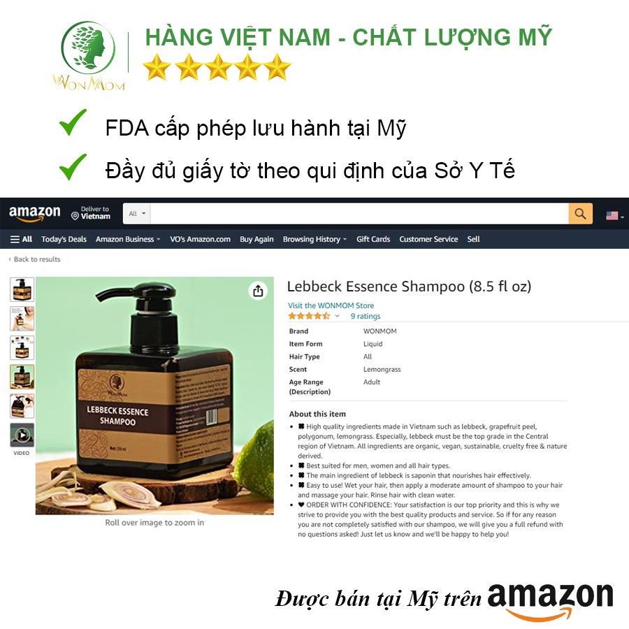 Dầu Gội Cốt Bồ Kết Sạch Gàu, Nuôi Dưỡng Tóc Đen Mượt Wonmom 250ml