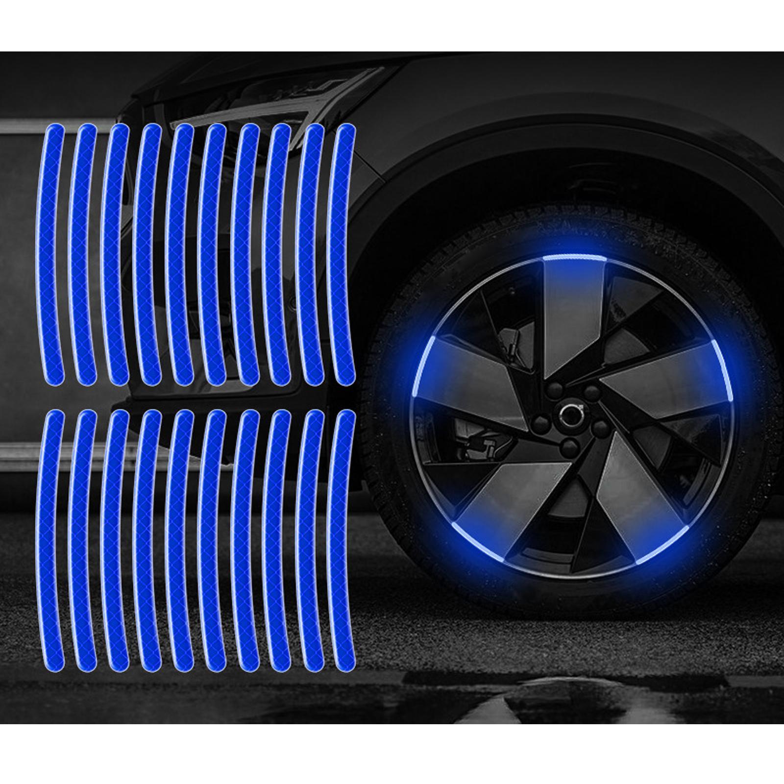 40 Universal Car Wheel Hub Reflective Sticker for Bicycle Night Driving Blue