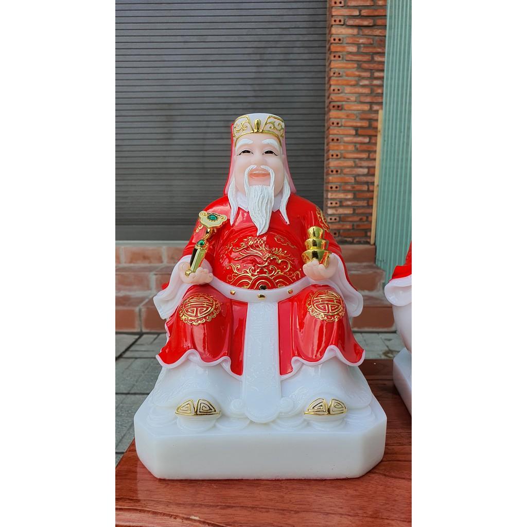 Tượng thần tài thổ địa đế vuông bằng đá nhập khẩu Đài Loan cao 26,5cm