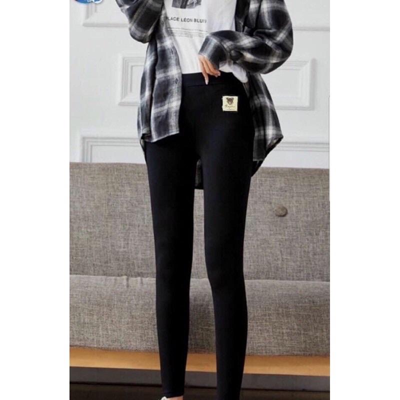 Quần legging len zip không bai xù