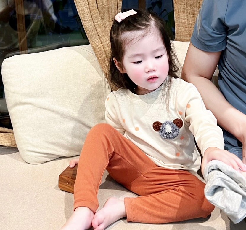 Set 2 bộ cotton dài tay trẻ em hoạ tiết gấu 10-25kg