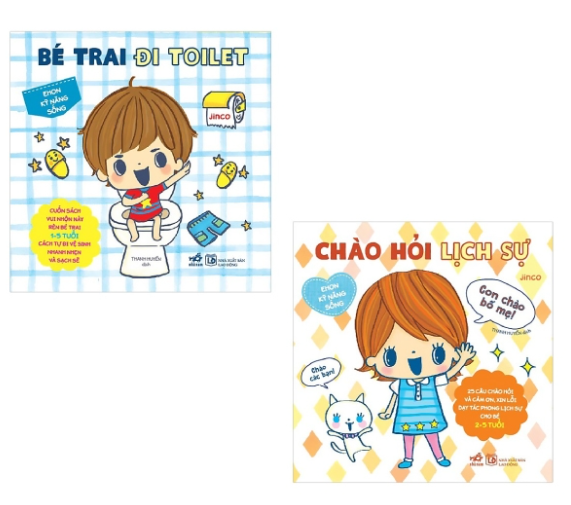 Combo 2Q Ehon Kỹ Năng Sống: Bé Trai Đi Toilet + Chào Hỏi Lịch Sự