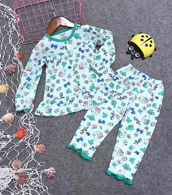 Bộ Pizama Bé Gái Vải Xuất Dư Size 12-30kg