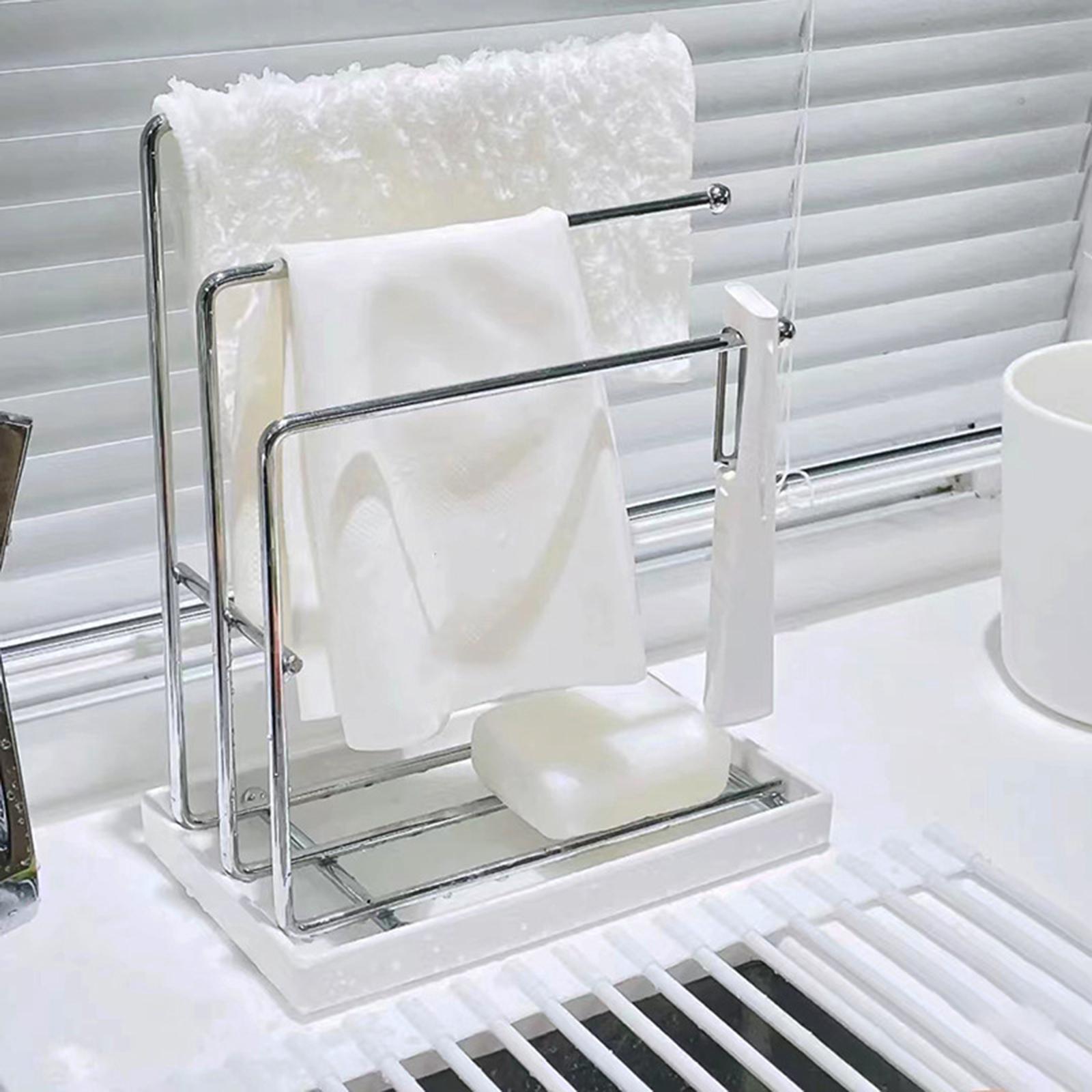 Sink Drain Tray Organizer Sink Drain Rack for Kitchen Countertop