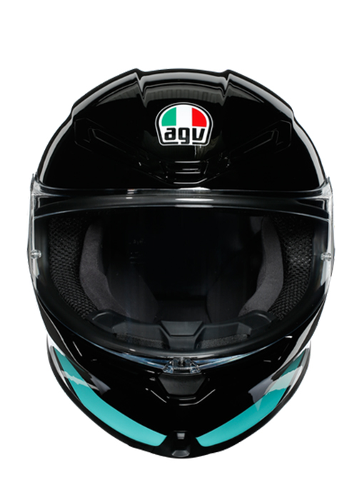 Nón bảo hiểm Fullface -  K6 AGV MINIMAL BLACK/PEARL WHITE/AQUA