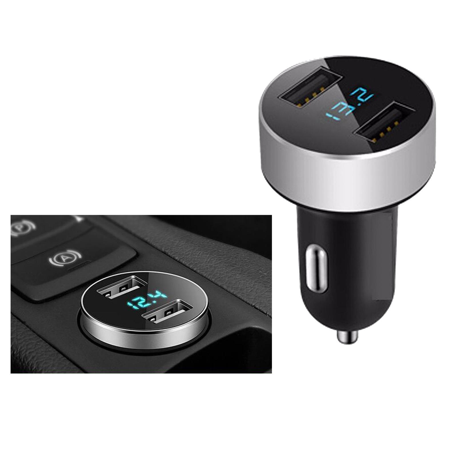 2X Dual USB Car Charger Waterproof  Socket Charger for Smartphone LED
