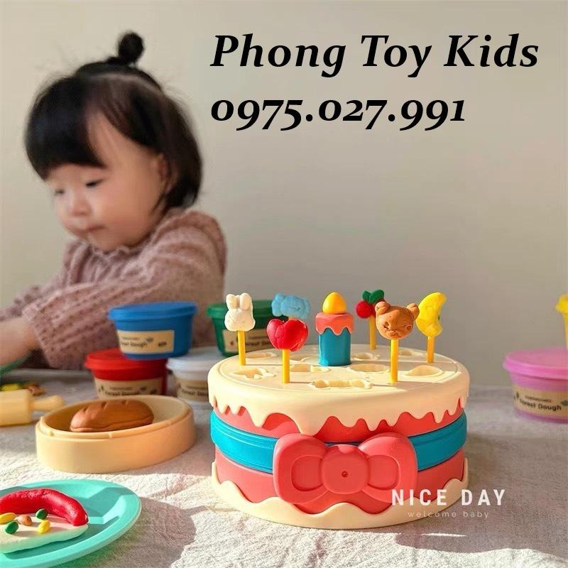 BỘ ĐỒ CHƠI TRANG TRÍ BÁNH SINH NHẬT KÈM ĐẤT NẶN, KHUÔN NẶN AN TOÀN CHO BÉ THỎA SỨC SÁNG TẠO