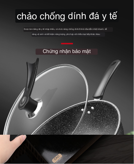 Bộ Chảo Chiên Xào & Hấp 2trong1 Steamed Frying Pan Stone Germany 480T - tặng dụng cụ vệ sinh