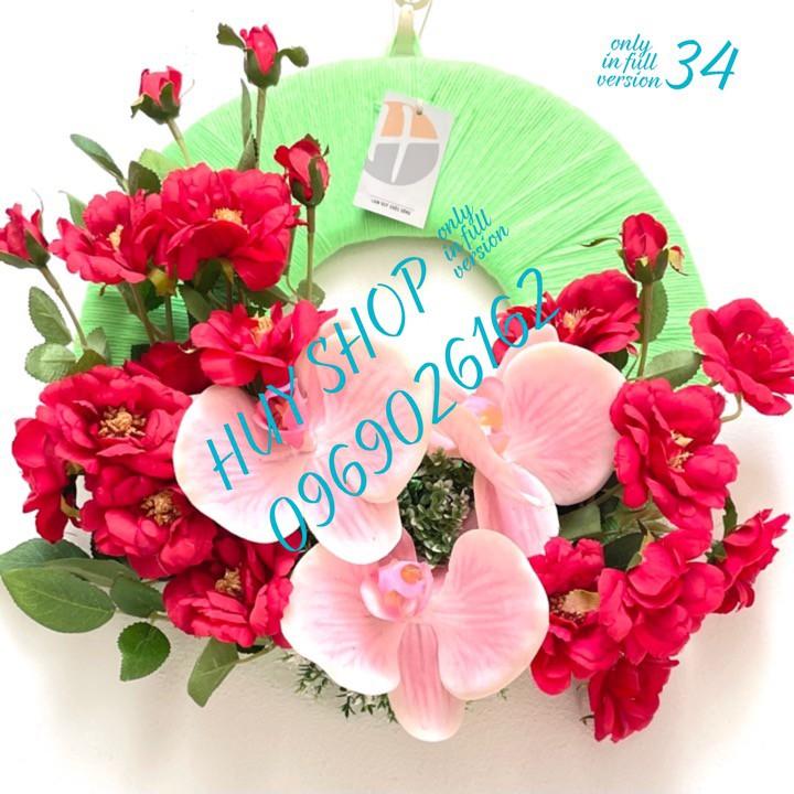 VÒNG HOA NHÂN TẠO TRANG TRÍ TREO TƯỜNG 28CM 33-39