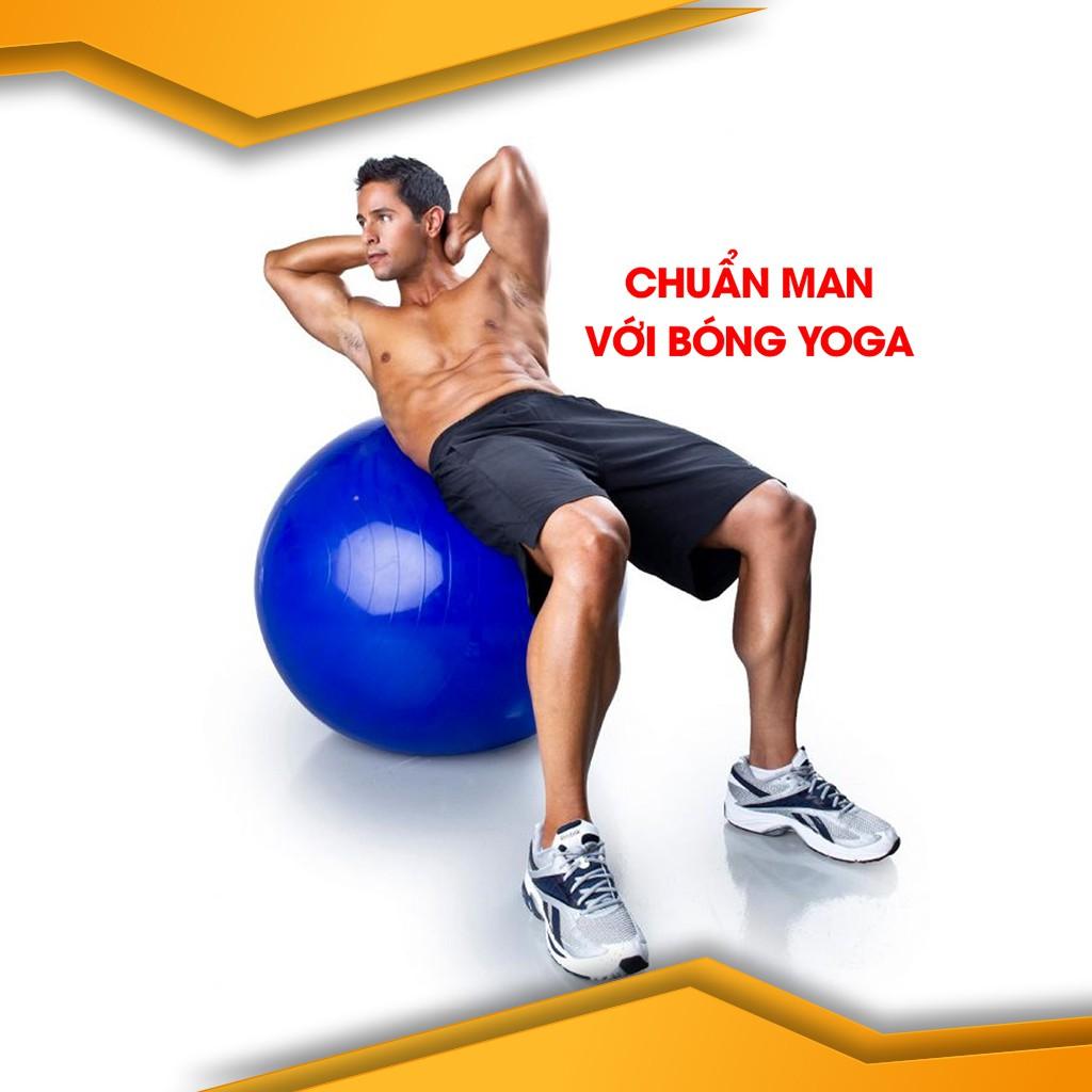 Yoga Bóng Tập Gym Yoga Cao Cấp Chống Nổ (75cm - Dày 2mm)Tăng Cường Dẻo Dai Lưng Mông Đùi