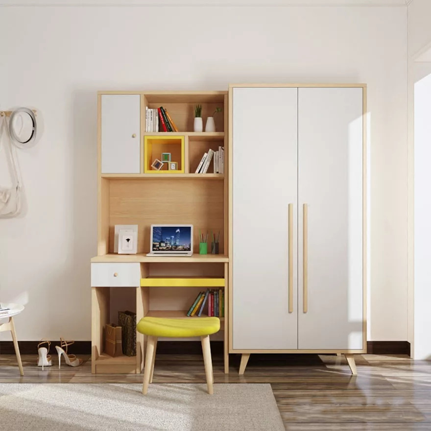 Bàn Học Gỗ Cao Cấp 8 Ngăn Tủ Lớn Tiện Lợi, Bàn Làm Việc Gỗ Thiết Kế Đơn Giản Có Ngăn Đựng Vật Dụng Kèm Kệ Sách BH-24