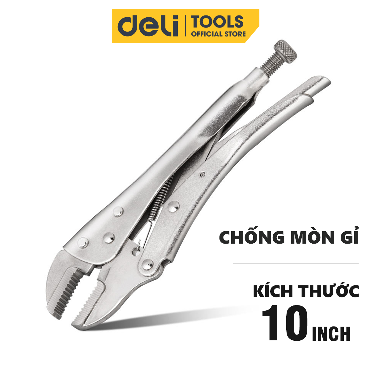 Kìm Bấm Chết Mỏ Cong Deli Cao Cấp Chính Hãng 10 Inch Miệng Thẳng - Chất Liệu Chống Mòn, Gỉ, Siêu Bền, Chắc Chắn DL109010