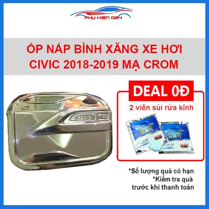 Ốp nắp bình xăng Civic 2018-2019 mạ crom chống trầy trang trí ô tô