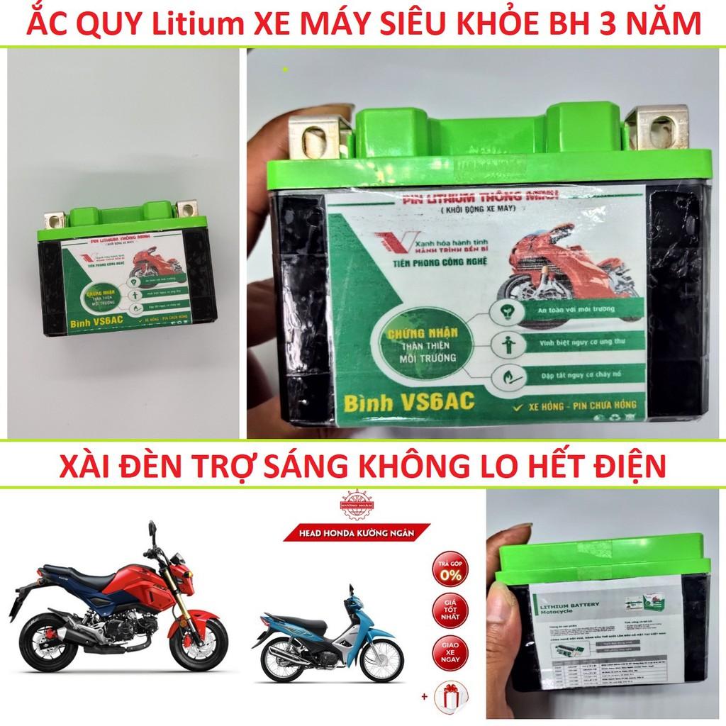 Bình ắc quy Litium xe máy mẫu mới siêu bền sạc xả mạnh lắp các loại xe