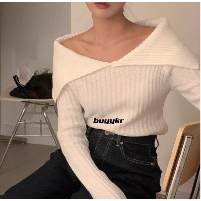 Áo len nữ dài tay trễ vai, thiết kế nữ tính, gợi cảm