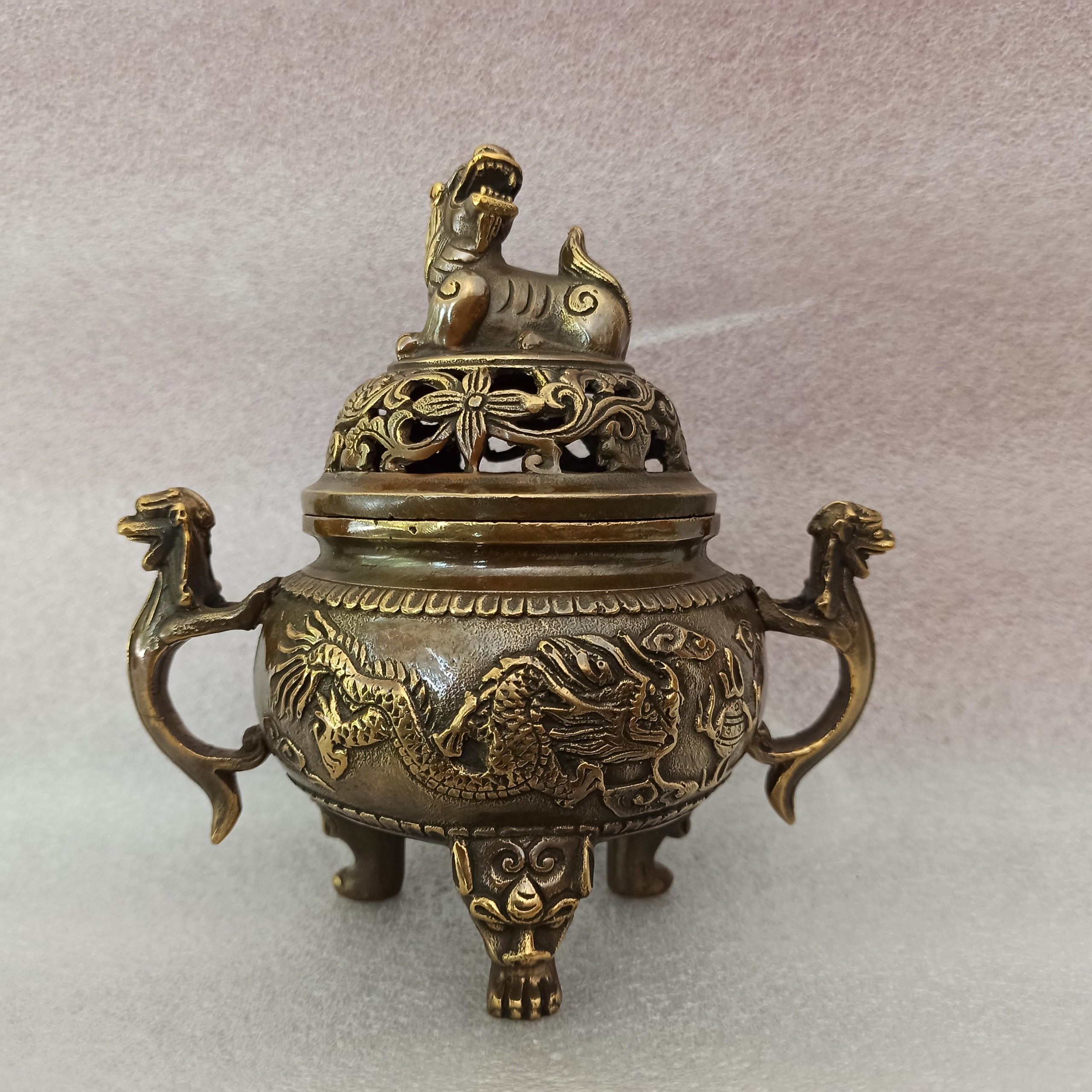 Xông trầm bằng đồng, lư đốt trầm hương bằng đồng, lư trầm dụng cụ đốt trầm-Đồ Đồng Nguyệt Ánh