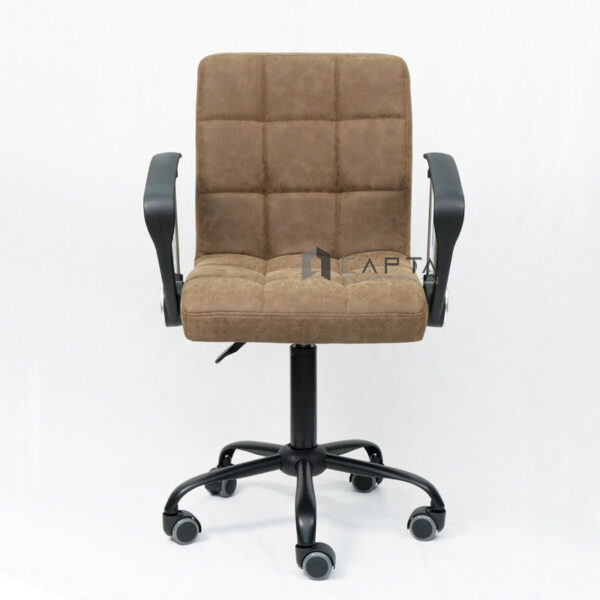 Ghế văn phòng nhỏ gọn nệm giả da lộn màu nâu Ghế xoay làm việc tại nhà CE1010-P Morden Working Chair