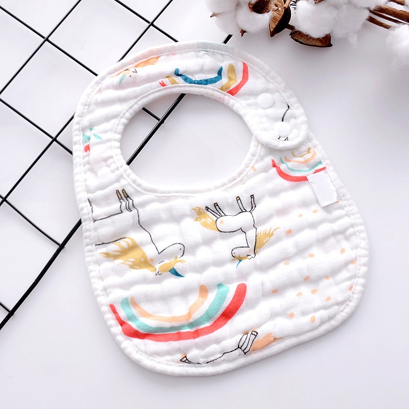 Yếm Bonny Vải Xô 6 Lớp Có Cúc Bấm Bên Vai Giúp Bé Thấm Rớt, Giữ Ấm Ngực