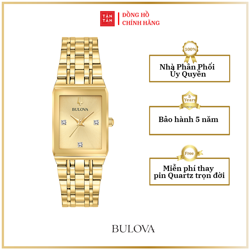 Đồng Hồ Thời Trang Nữ Bulova Quadra Máy Pin 97P140 20.5mm x 25mm