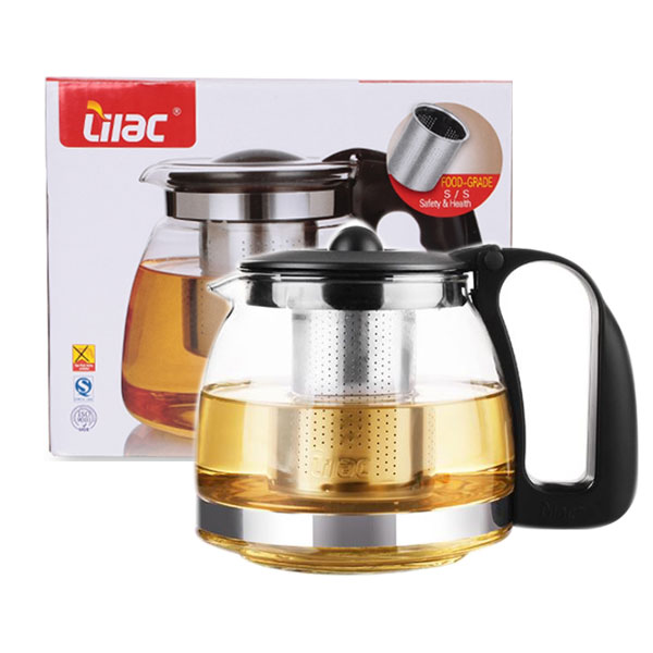 Bình Lọc Trà Thủy Tinh 900ml Lưới Lọc Inox 304 Không Gỉ