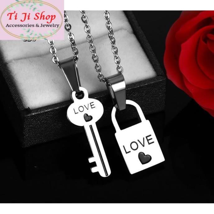 DÂY CHUYỀN, VÒNG CỔ CẶP ĐÔI INOX Ổ CHÌA KHÓA MC248 siêu đẹp, chuẩn thời trang