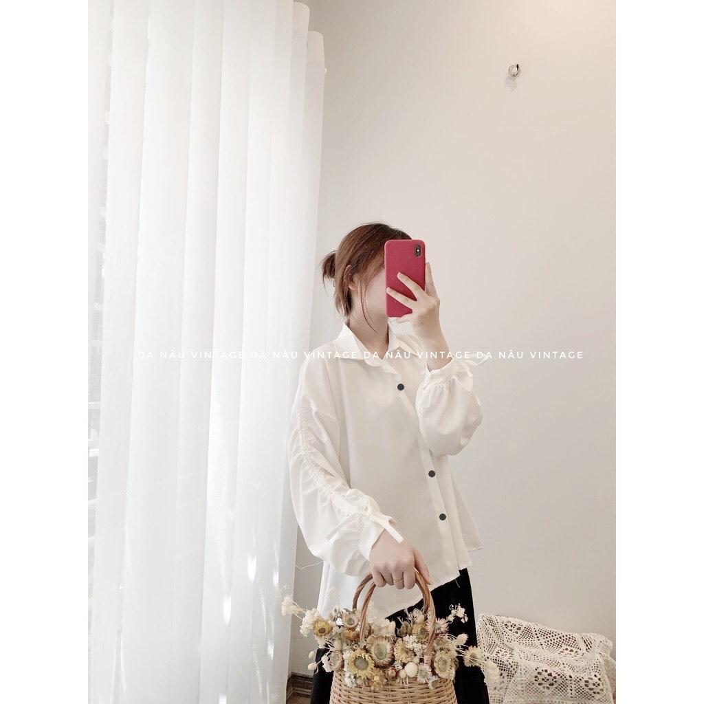 ÁO SƠ MI NỮ TAY PHỒNG DÁNG THỤNG DÂY RÚT SIÊU ĐẸP